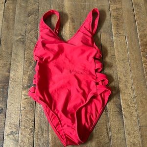 Target red one piece suit size S